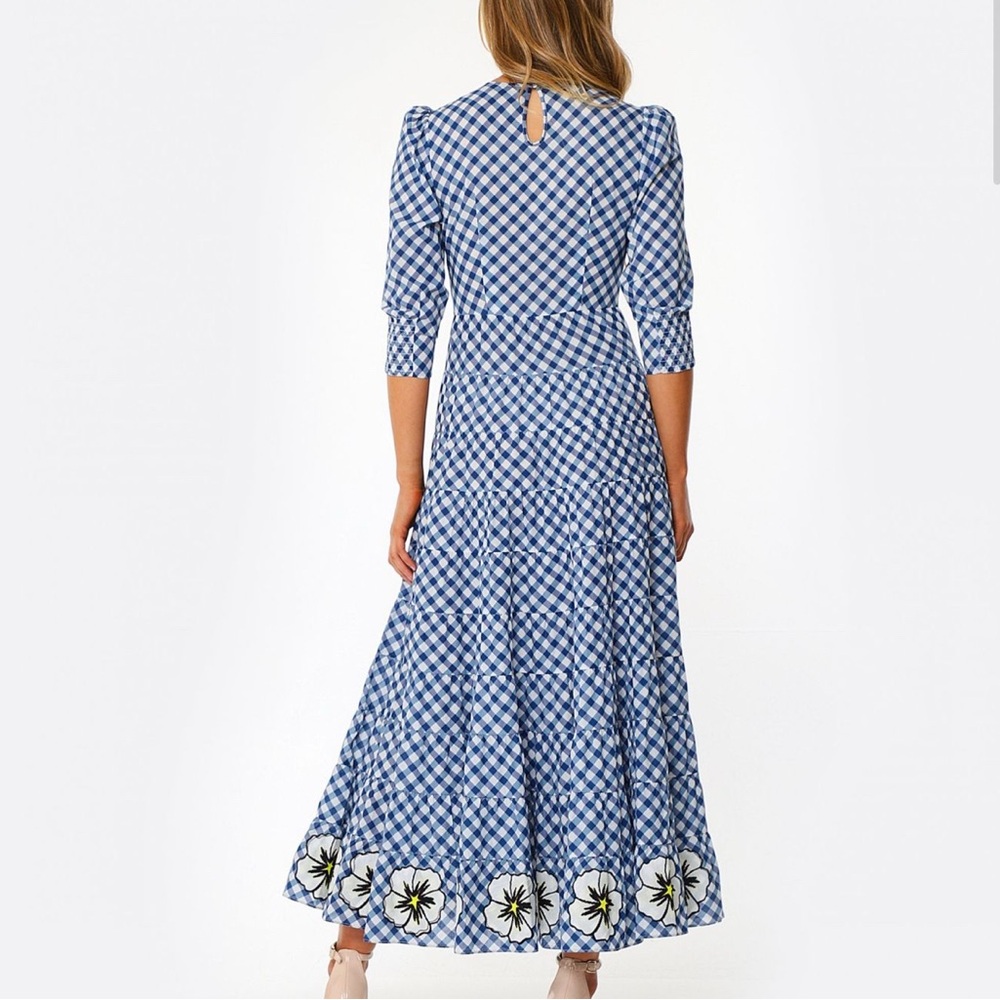 RIXO Kristen Gingham Midaxi Tiered Dress - Picture 5 of 11